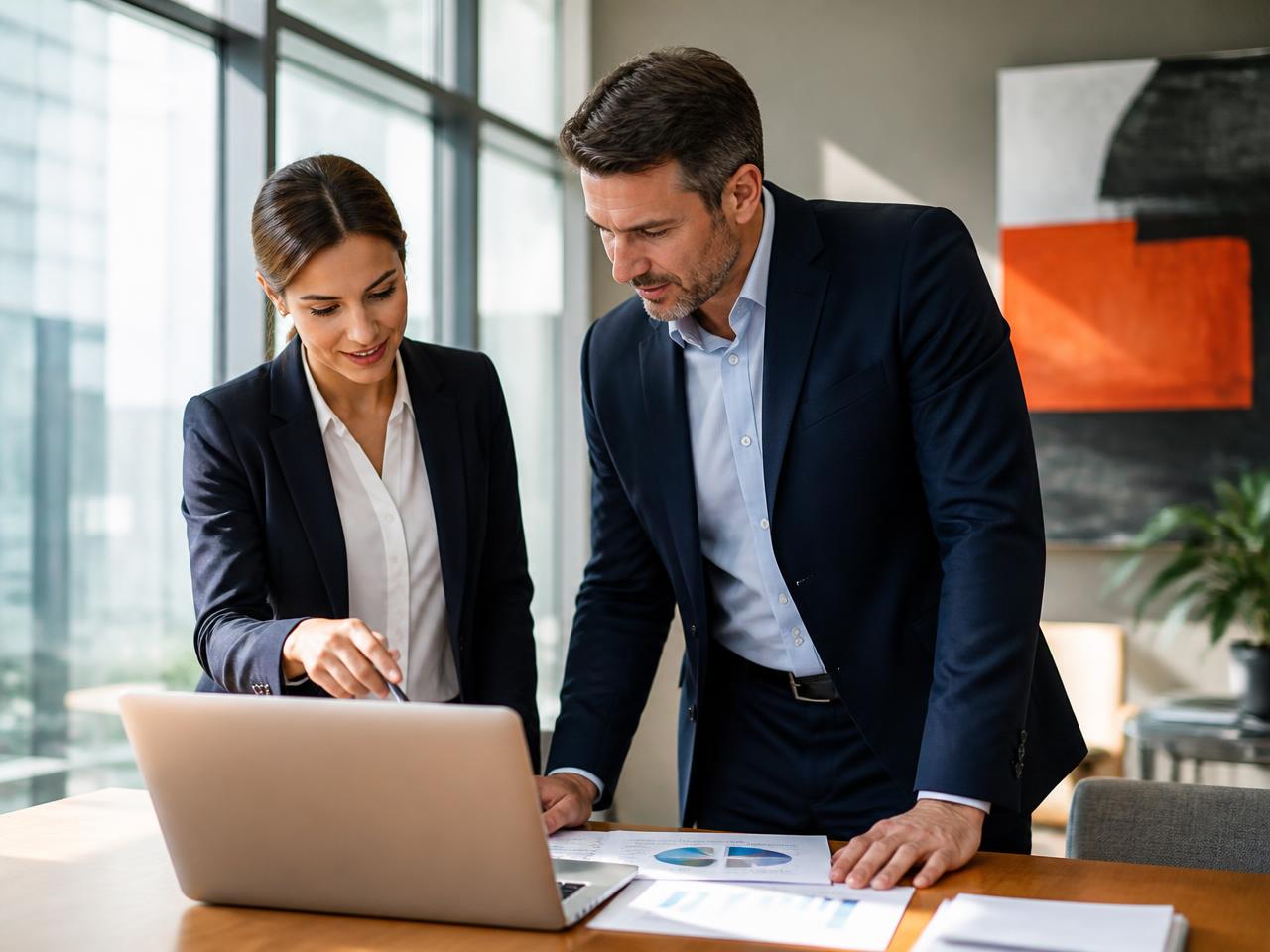 Fresh Mango AI specialists reviewing an AI adoption plan with a business client